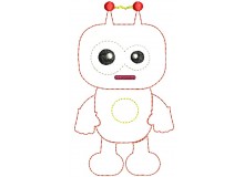 Stickmuster - Roboter Timo Doodle